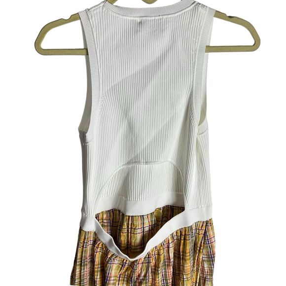 Tanya Taylor Cottagecore Dress XL Yellow Plaid Maxi Fall Open Back Boho - Picture 5 of 8